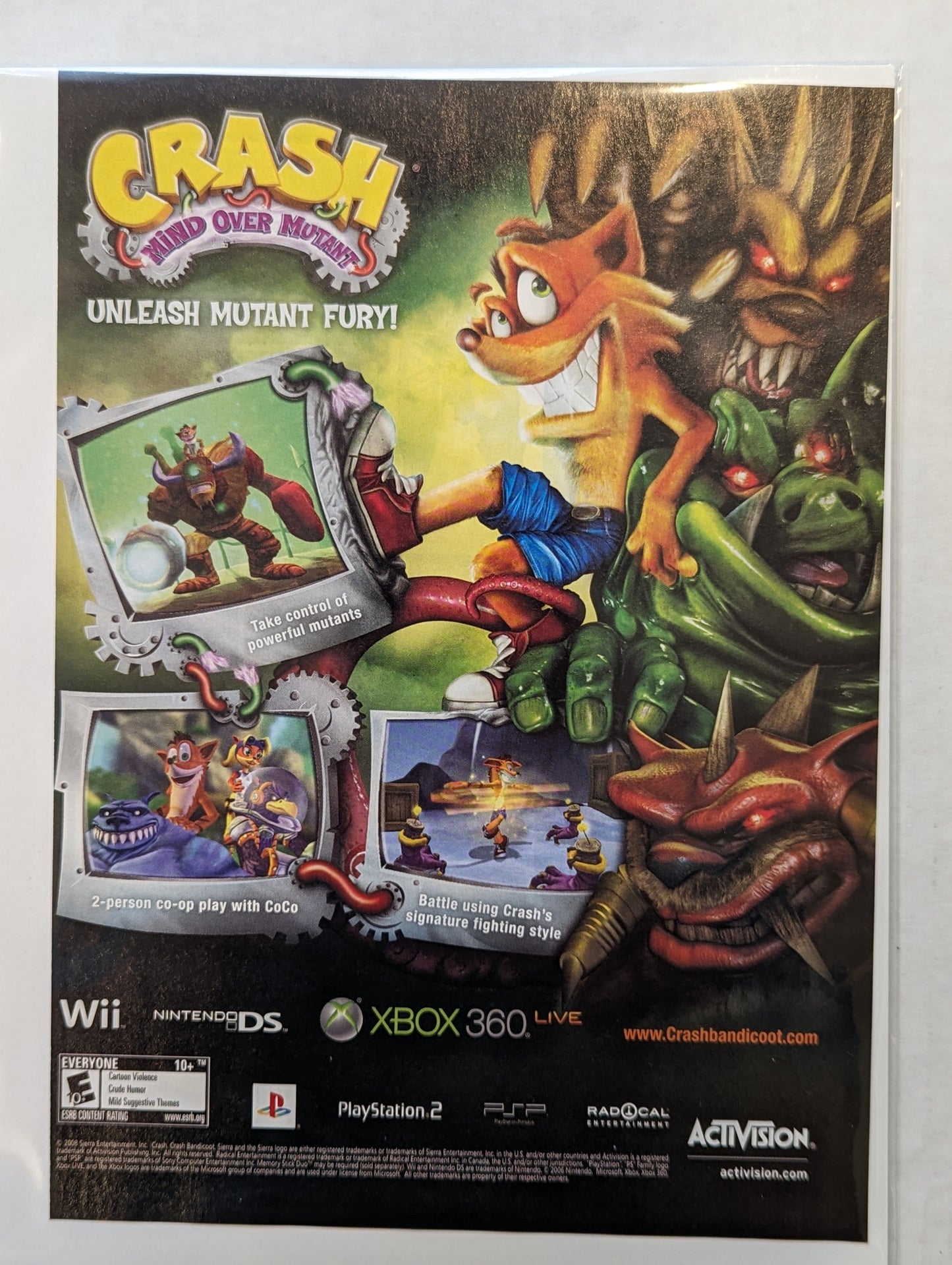 Vintage Gaming Print Ad: Crash Mind over Mutant