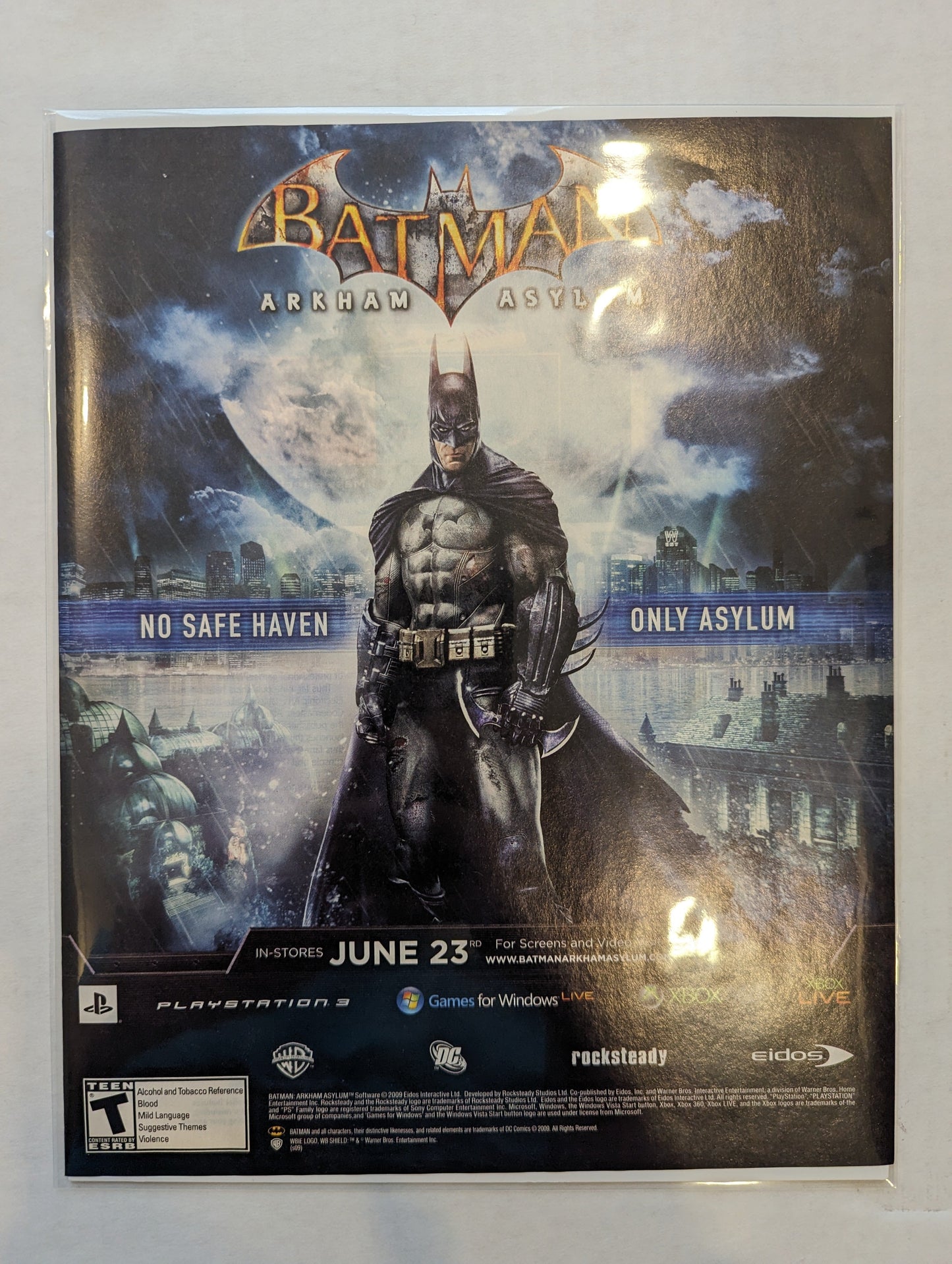 Vintage Gaming Print Ad: "Batman: Arkham Asylum"